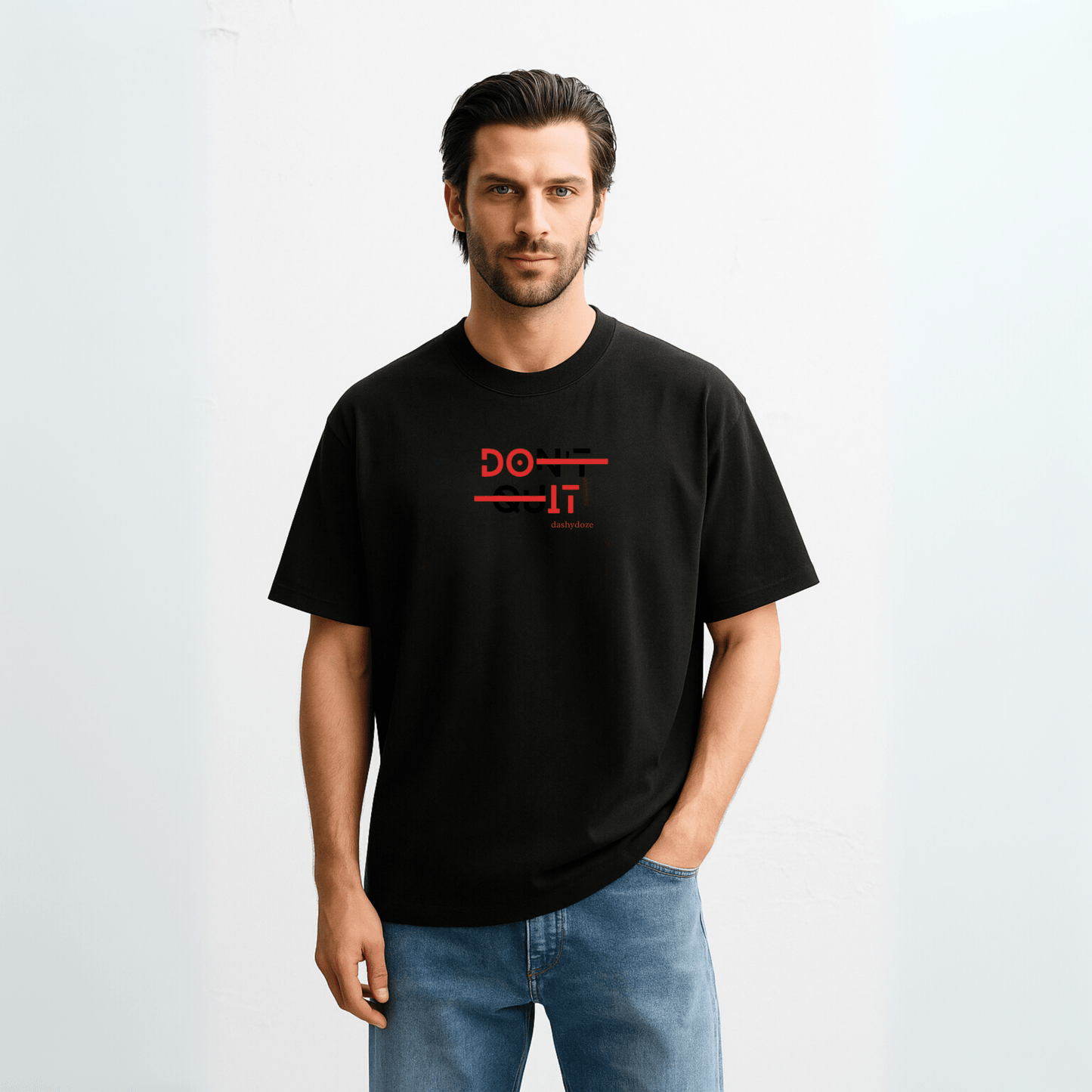 Dashydoze Oversize Unisex T-Shirt - Soft Black Streetwear Essential - Dashydoze