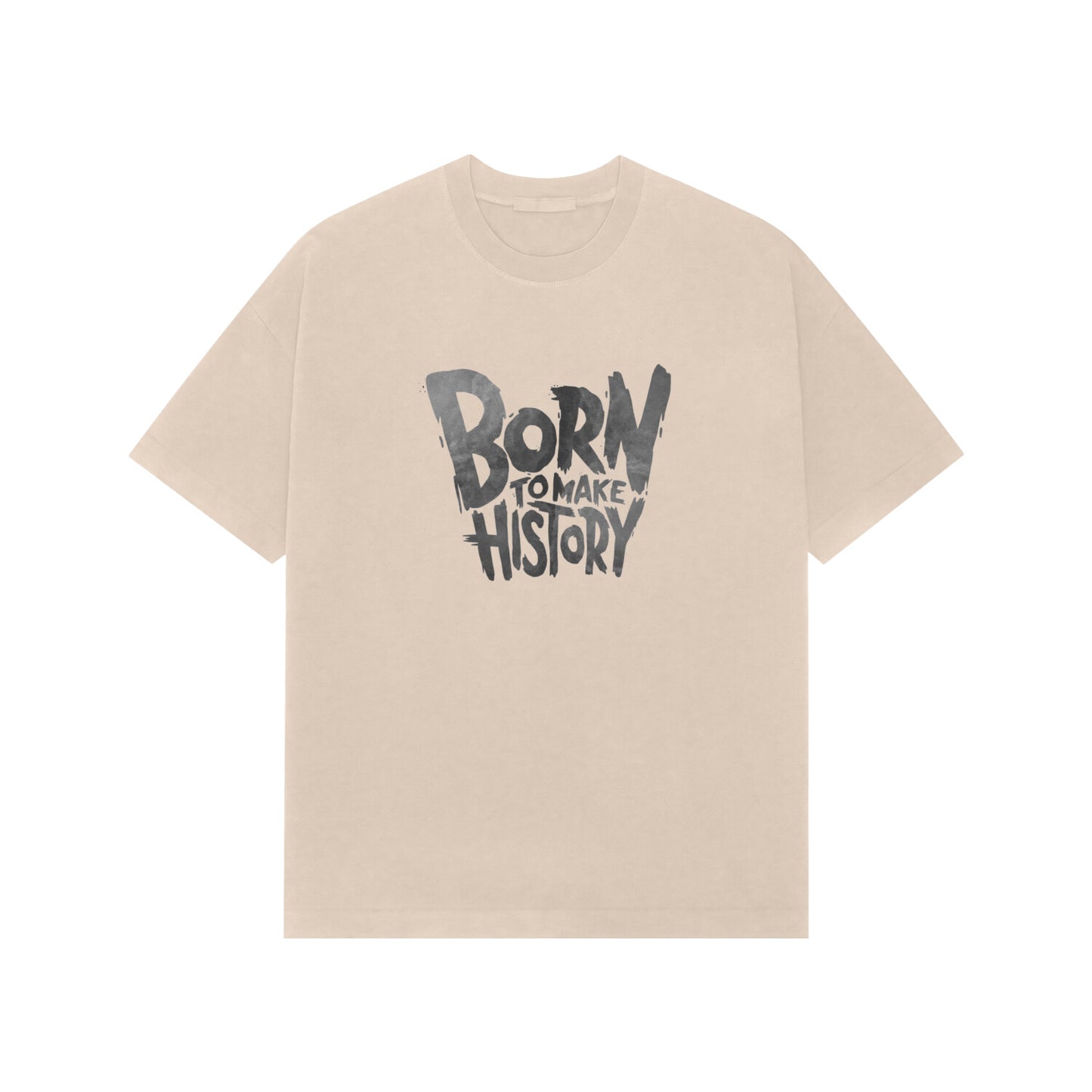 Dashydoze Oversized Beige T-Shirt - "Born to Make History" Design - Dashydoze