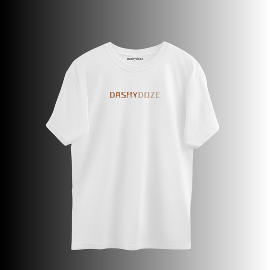 "DASHYDOZE Premium Oversized White T-Shirt – Unisex Streetwear with Logo & Graphic Back Print" - Dashydoze