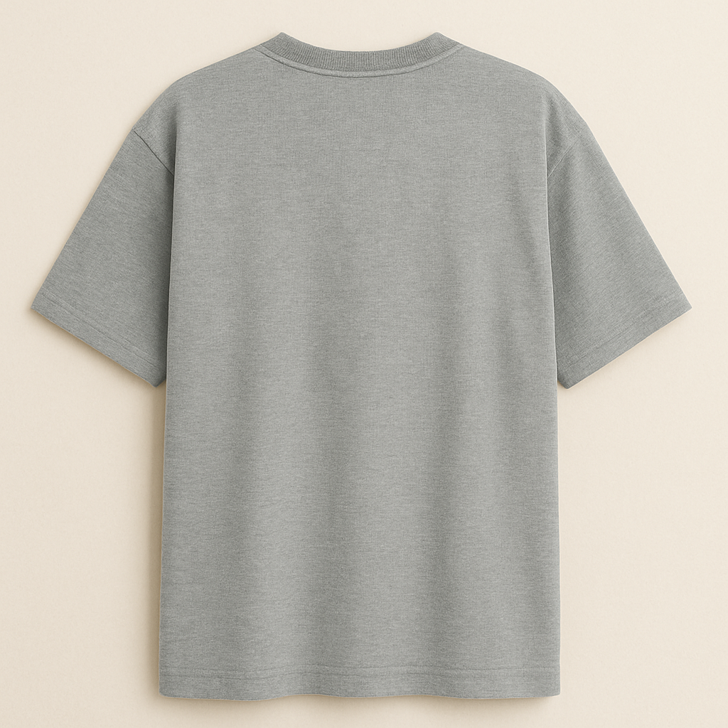Gray t-shirt on a beige background