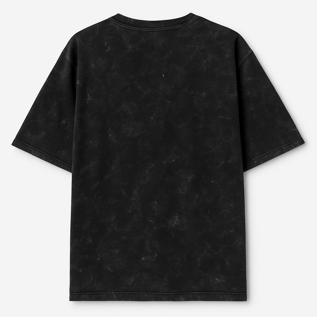 Black t-shirt on a white background