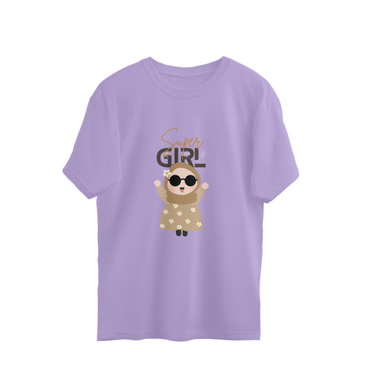 Printrove Super Girl Oversize Tee - Stylish & Comfortable Cotton T-Shirt - Dashydoze
