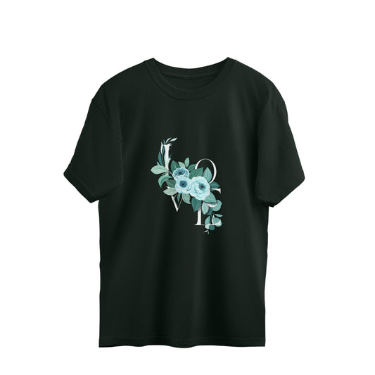 Printrove Botanic Love Oversized Tee - Sustainable Bottle Green Style - Dashydoze